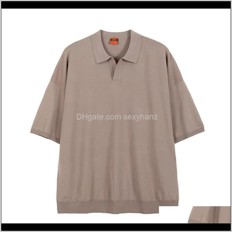 men`s wear summer turn down collar short sleeve t-shirt for male 2021 trend new korean fashion