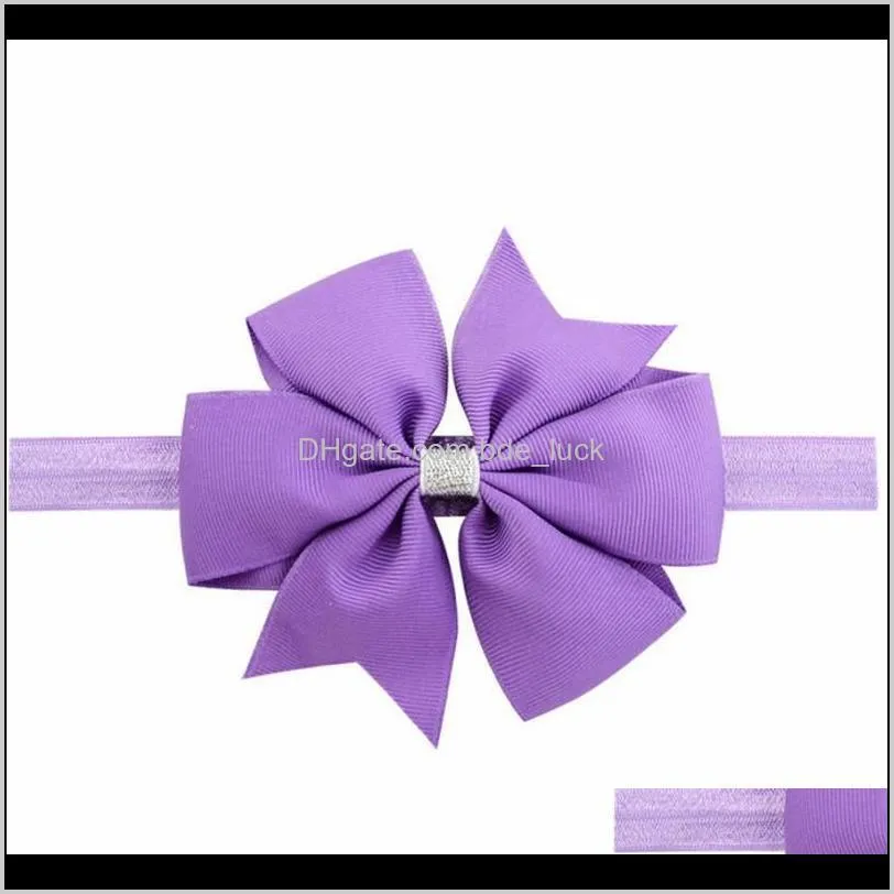 Children Accessories Cute Baby Girls Hair Bows For Kids Hair Bands Clips Big Bowknot Sequin Elastic Solid Color Headwear