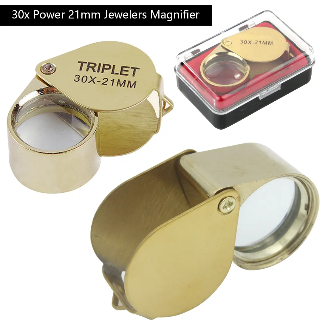 Wholesale 30x21mm Jewelry Microscope Jewelers Magnifier Gold Eye