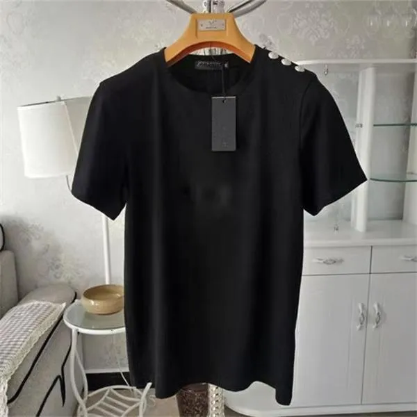 Luxury printing pattern summer men's t shirt Solid color Buttons fashion women high quality Short sleeve