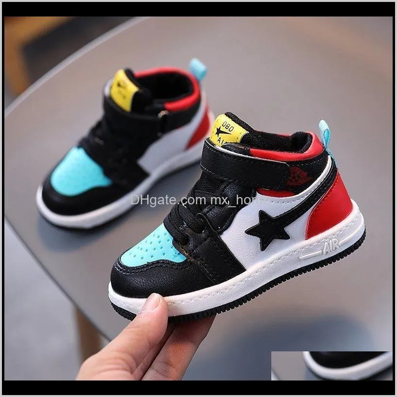 kids fashion high-top sneakers for boys girls shoes breathable sports running shoes lightweight children casual walking shoes 201116