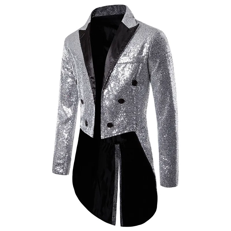 Mens silver sequin tuxedo jacket cheap