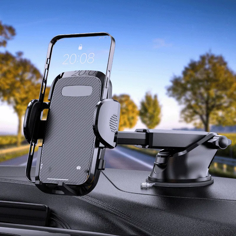 S161B+S175A+CF33 Hands Free Handlebars Mobile Phone Stand Holders Carbon Fiber Car Mount Holder for All Cell Phones 71123A