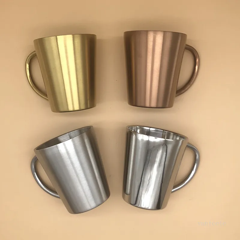 304 Stainless Steel Double Insulation Mug Creative Simple Beer Cup Hot and Cold Office Coffee Cups T500812