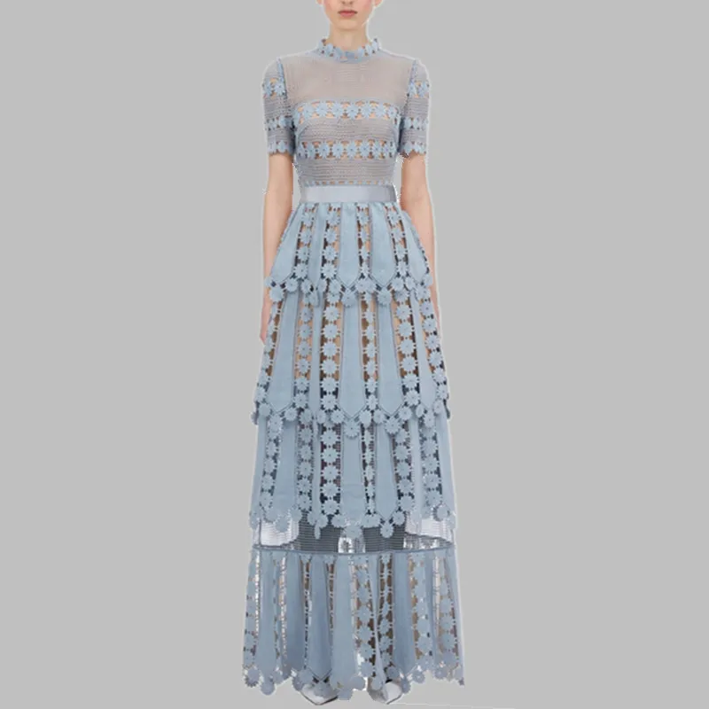 Hma Womens Floral Lace Embroidery Long Elegant Formal Party Dress from  Dhgate Basic & Casual Dresses