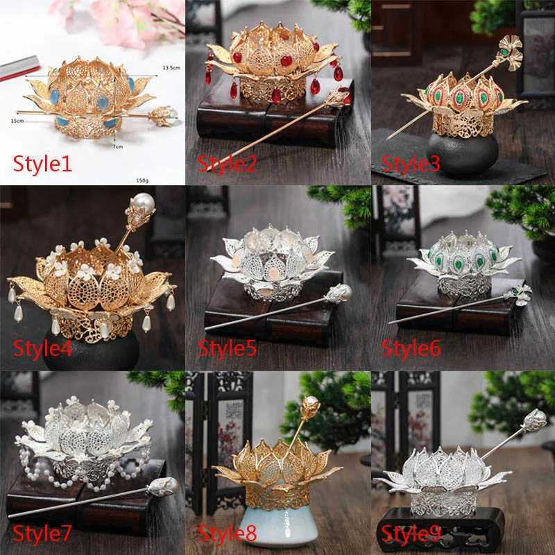 Retro Metal Hair Stick Set With Bun Holder, Cuff, And