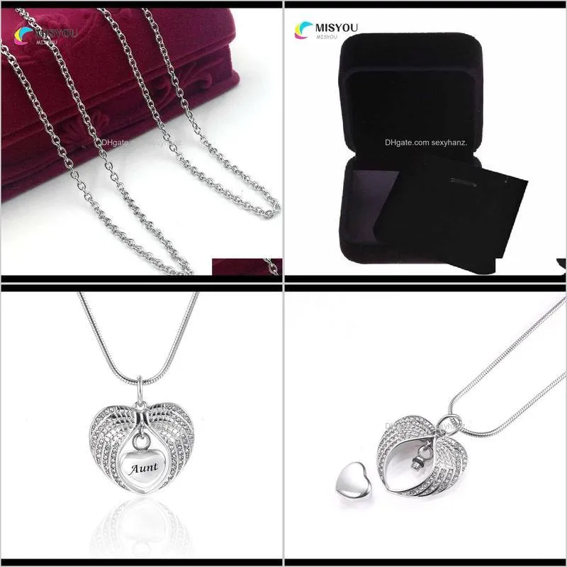 pendants commemorative family pet ashes pendant necklace wings heart shaped dad urn jar