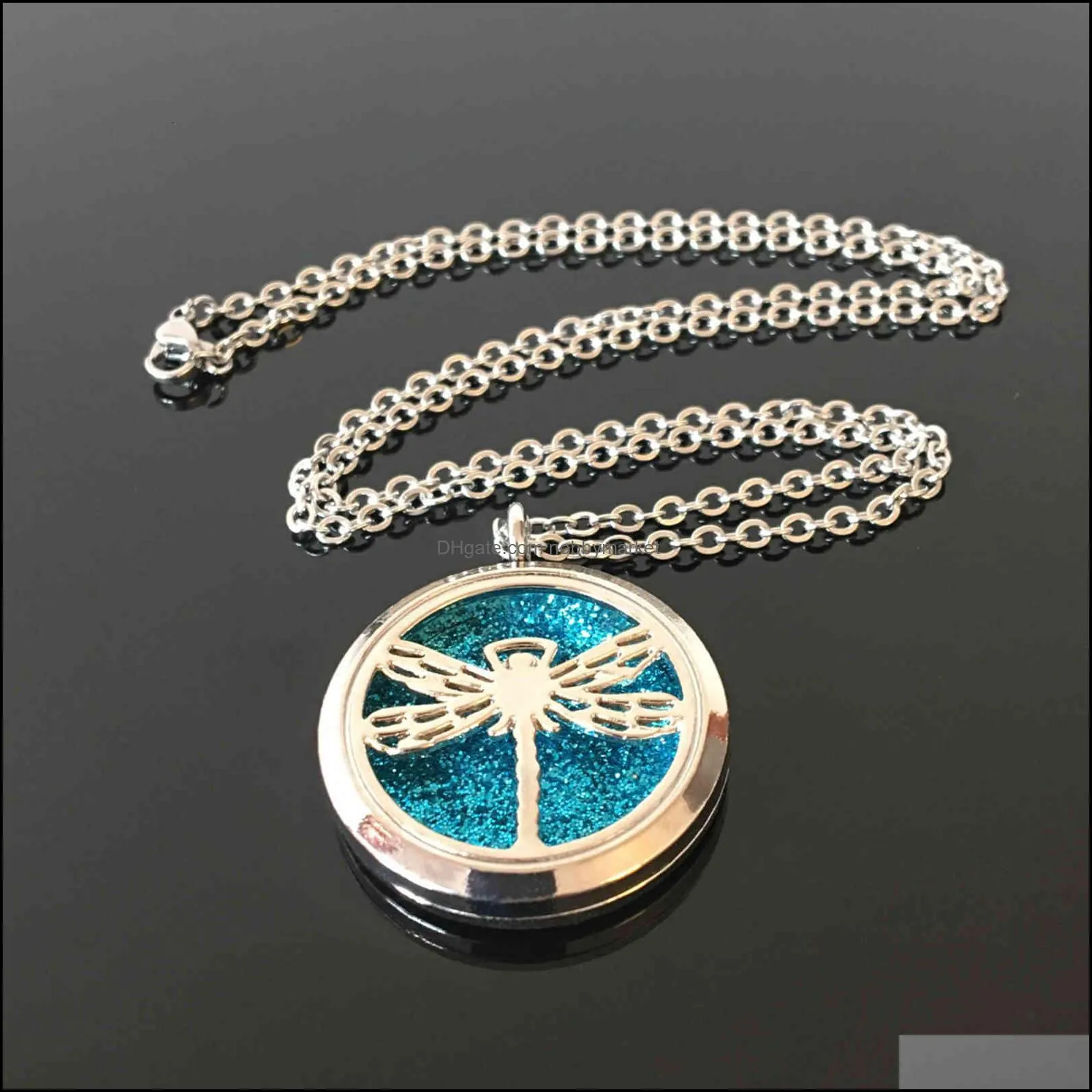 Factory Outlet Brand Necklace Locket Essential Oil Diffuser Fashion Stainless Steel Aromatherapy Therapy Tree of Life Flower Animal