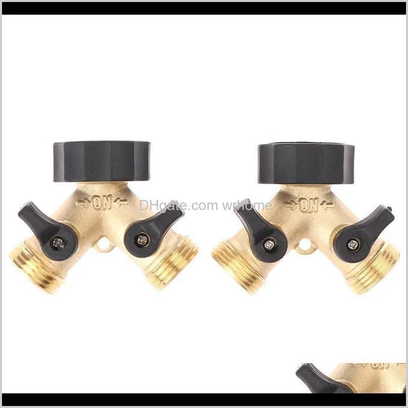 1Pcs Brass Female 2 Way Tap Water Splitter Garden Y Quick Connector Irrigation Valve Hose Pipe Adapter Watering Equipments