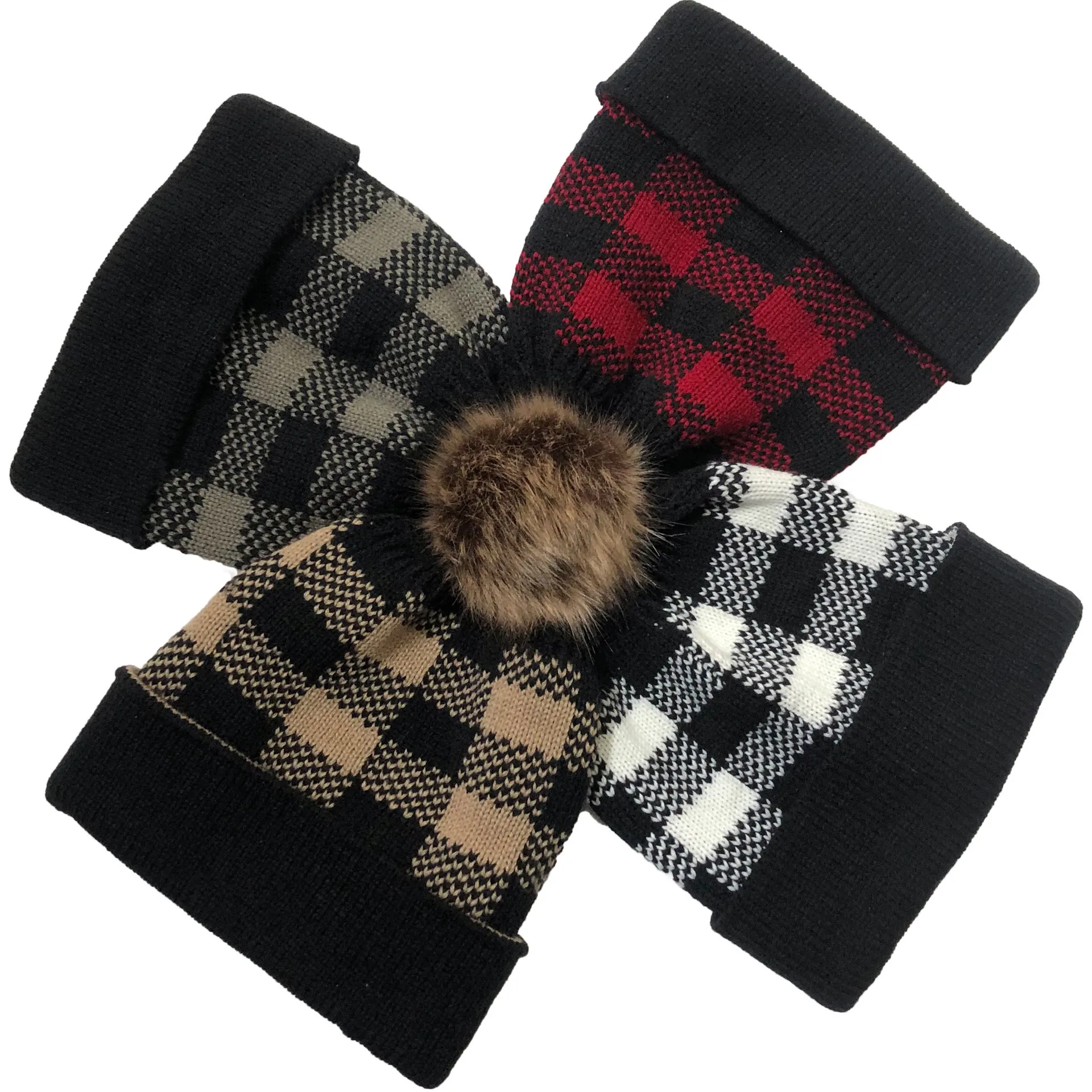 15% de réduction sur les adultes de Noël épais chaud hiver chapeau tricoté Pom Poms bonnets chapeaux femmes Skullies-bonnets fille casquette de Ski 9302