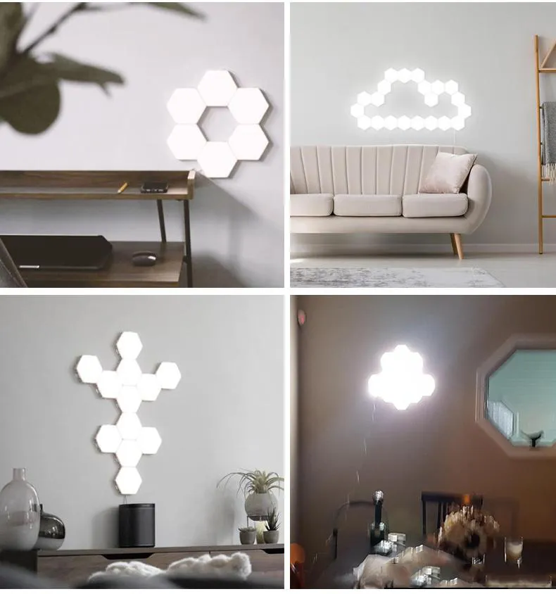 Lumière LED Hexagonale, Lampes murales Hexagonales LED avec