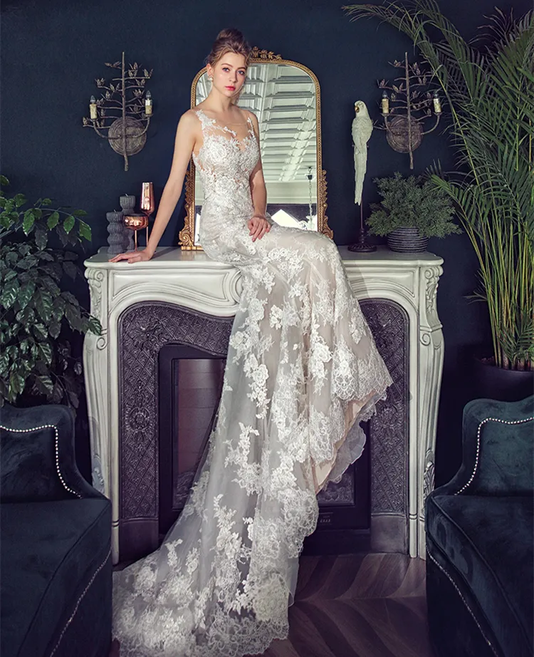 Wedding Dresses Mermaid Style: Lace Mermaid Bridal Dress With