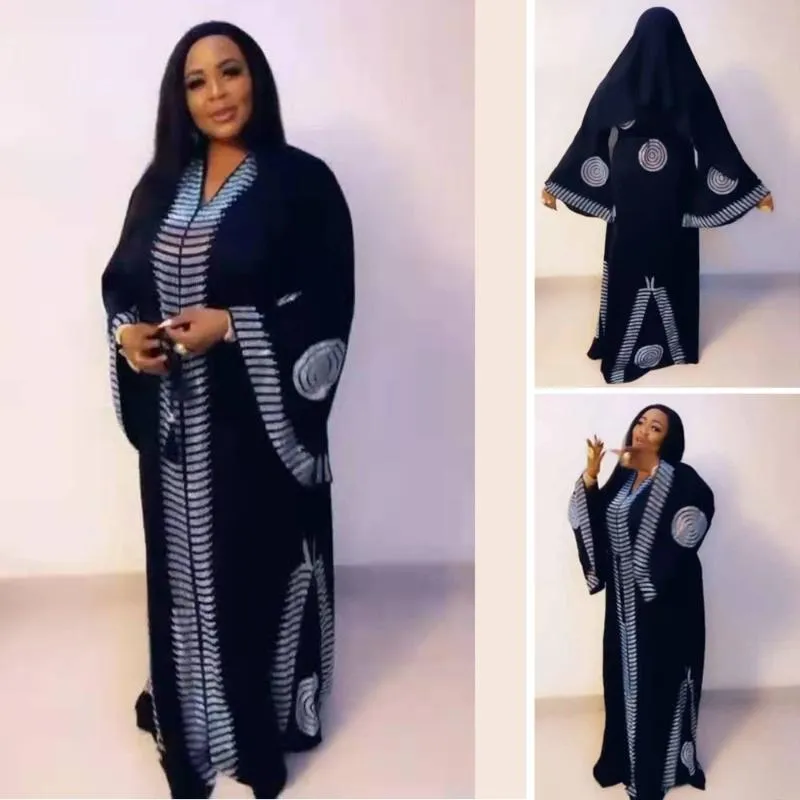 Vêtements ethniques femmes musulmanes Hijab Robe arabe Abaya Afrique Dashiki Maxi Robe avec écharpe forage Eid Ramadan femme vêtements africains caftan