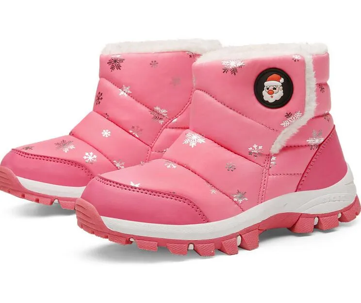 Kinderen Snowboots Girls Warm Winter Boots Dikker en voeg katoen Kinderen buiten Snowboots Comfortabele kerstcadeau GC637 toe