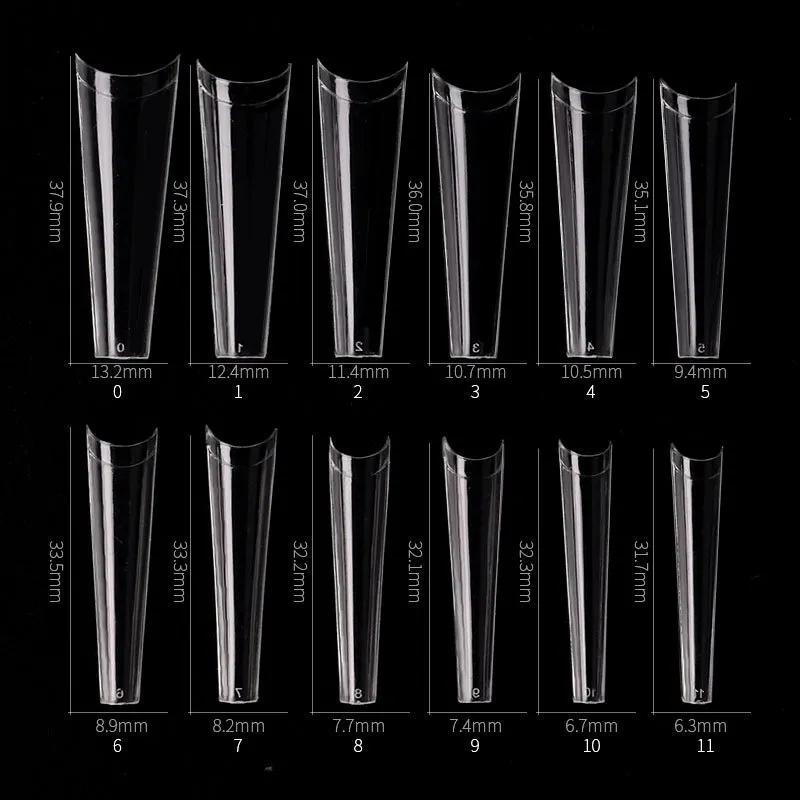 Nail Tips Cowboy Max XXL Cercueil Demi Couverture Extra Long C Curve Acrylique Extension System Faux Ongles Manucure Press On Tip Salon Supply