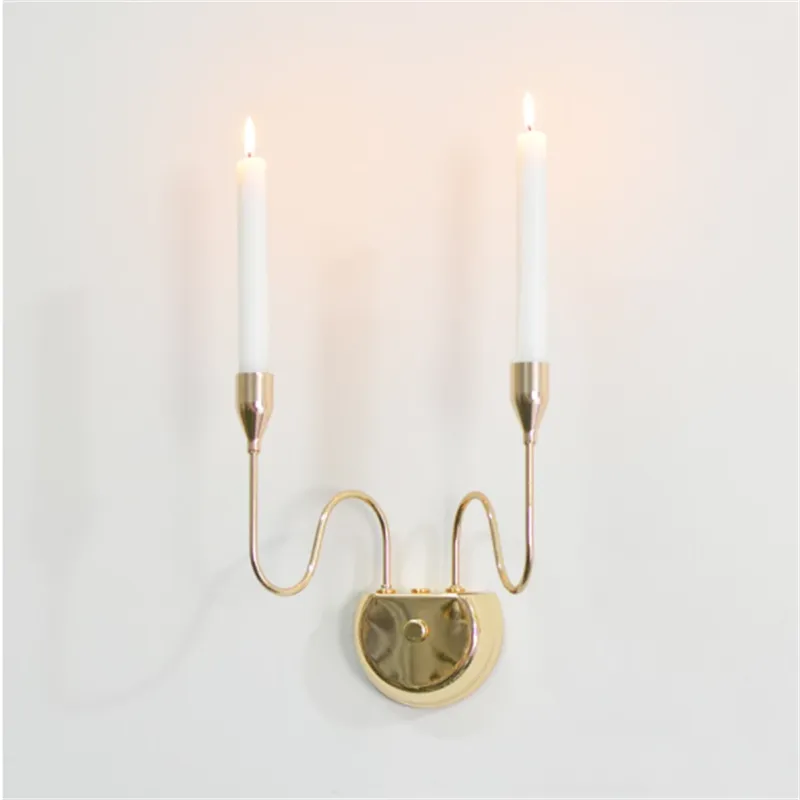 Stearinljushållare europeisk vägg hängande ljusstake lampa doft dekoration sconce hemmetall hållare hantverk dekor