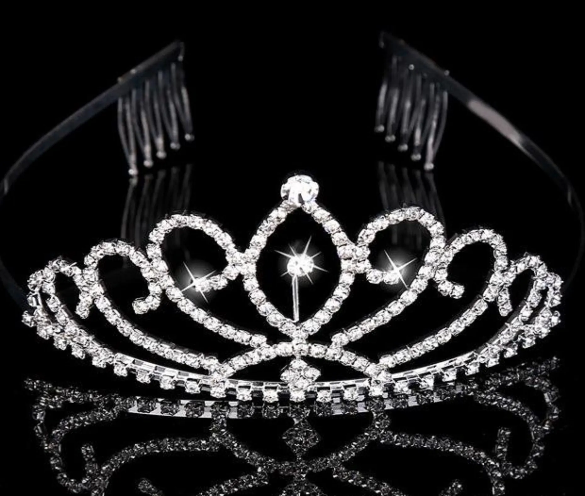 Tiary ślubne korony nakłady z kryształami Crinestones Biżuteria