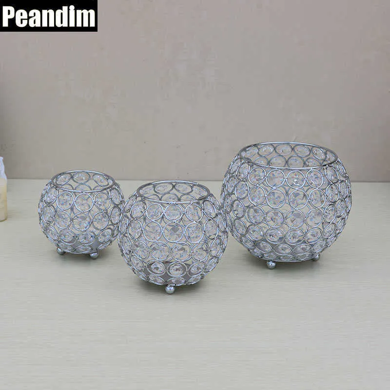 PEANDIM Castiçais Votivos Prata K9 Castiçal de Cristal Centros de Mesa de Casamento Decoração para Casa Lápis Esferográfica Contanier SH190924