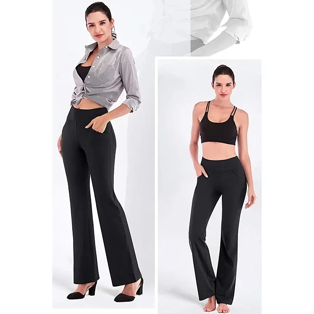 Womens High Waist Bootcut Slimming Bootcut Yoga Pants With Tummy