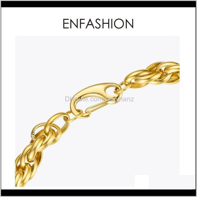 ENFASHION Twist Chunky Necklace Women Gold Color Stainless Steel Exaggeration Chain Choker Fashion Jewelry Gifts Collar P2031231