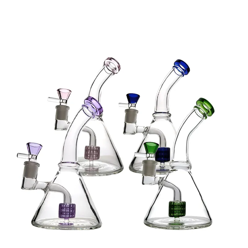 Partihandel Hookahs Heady Glas Bägare Bongs Duschhuvud Percolator Birdcage Perc Mini Små olja DAB Riggar 14mm Joint Vattenrör med skål