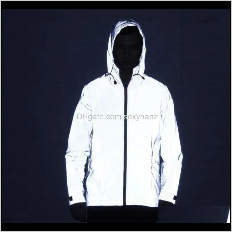 new 2021 dovetail reflective jackets men hooded jacket hip hop night reflect light harajuku windbreaker coat jaqueta masculina1