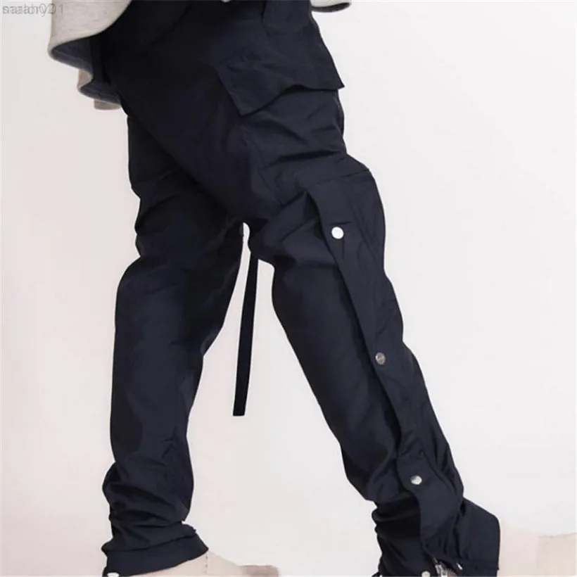 MLKL011 Cargo Male Trousers Mens Sweat Casual Jogger Men Button From ...