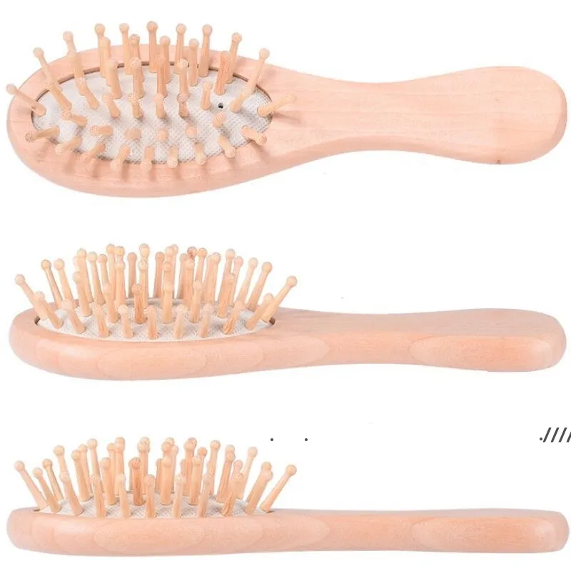 new Home Bamboo Bristles Detangling Wooden Hair Brush Wet or Dry Oval Hairbrush for Women Men and Kids EWD5839