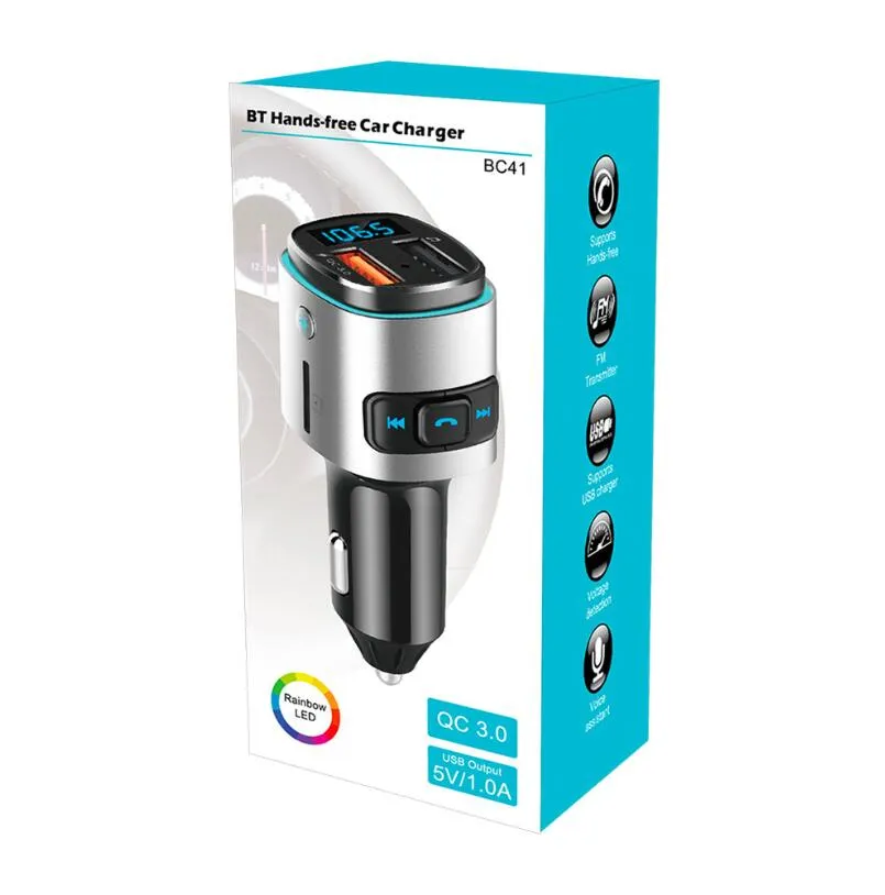 Auto Wireless Bluetooth Transmitter Car Audio Kit Hands FM Transfer LCD MP3 Player Dual USB Port QC3 0 Fast Charging1925