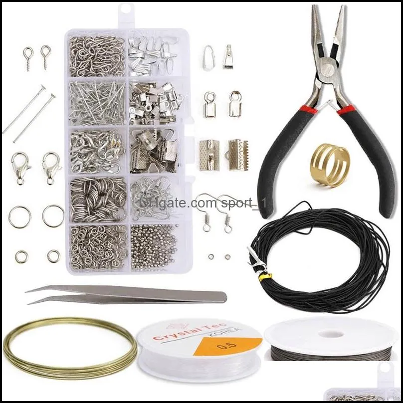 Alloy Accessories Jewelry Findings Set Jewelry Making Tools Copper Wire Open Jump Rings Earring Hook Jewelry Making Supplies Kits 766