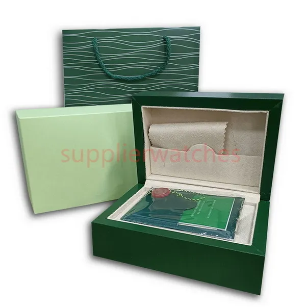 Hjd 2022 Luxury Green R box O Mens For Original L Inner E Outer X Orologi da donna Scatole da uomo Orologio da polso Buono regalo Brochure Tote Bag Designer Watch Box