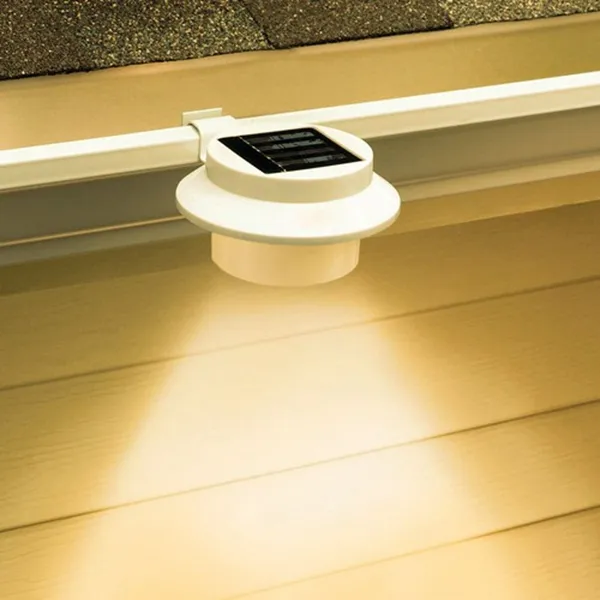 4pcs Outdoor LED Gutting Lights Solare alimentato per recinzione tetto da giardino cortile