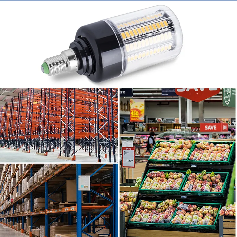 E27 E14 مصباح الذرة مصباح 85-265V 28 40 72 108 132 156 189LEDS توفير الطاقة ضوء 5736SMD