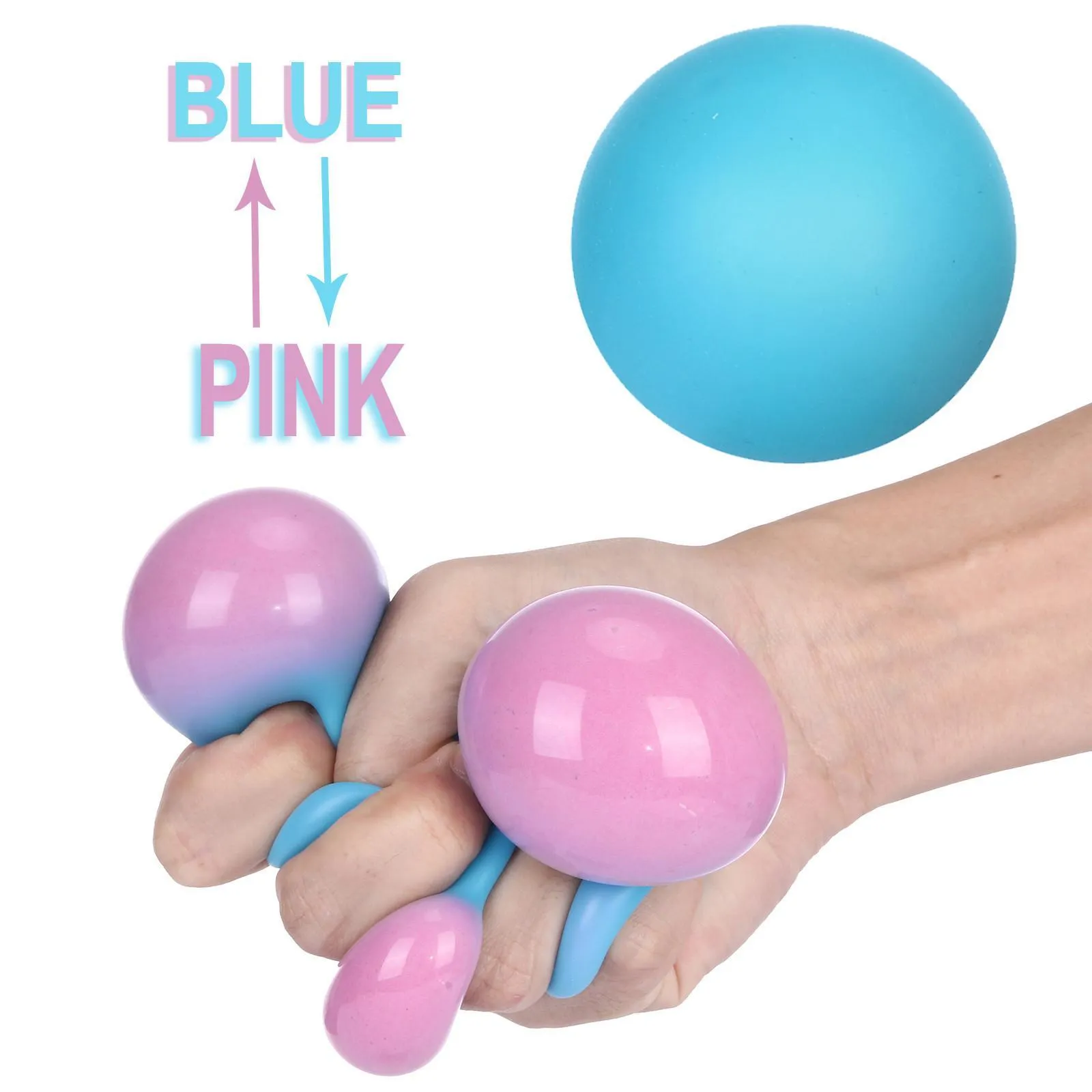 Decompression Vent Ball Color-changing Balls finger toy TPR Soft Rubber Squeeze Color changing Rebound Flour Kneading Toys