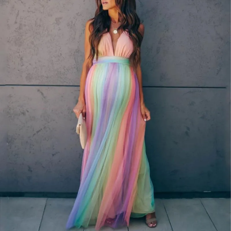 Pastel rainbow maternity dress outlet