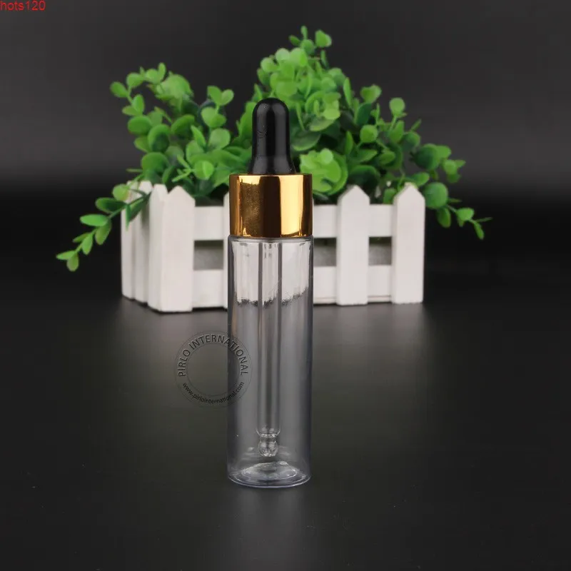 30 adet / grup 30 ml plastik uçucu yağ şişesi boş altın drooper parfüm pot küçük 1 oz kozmetik konteyner doldurulabilirlik QTY