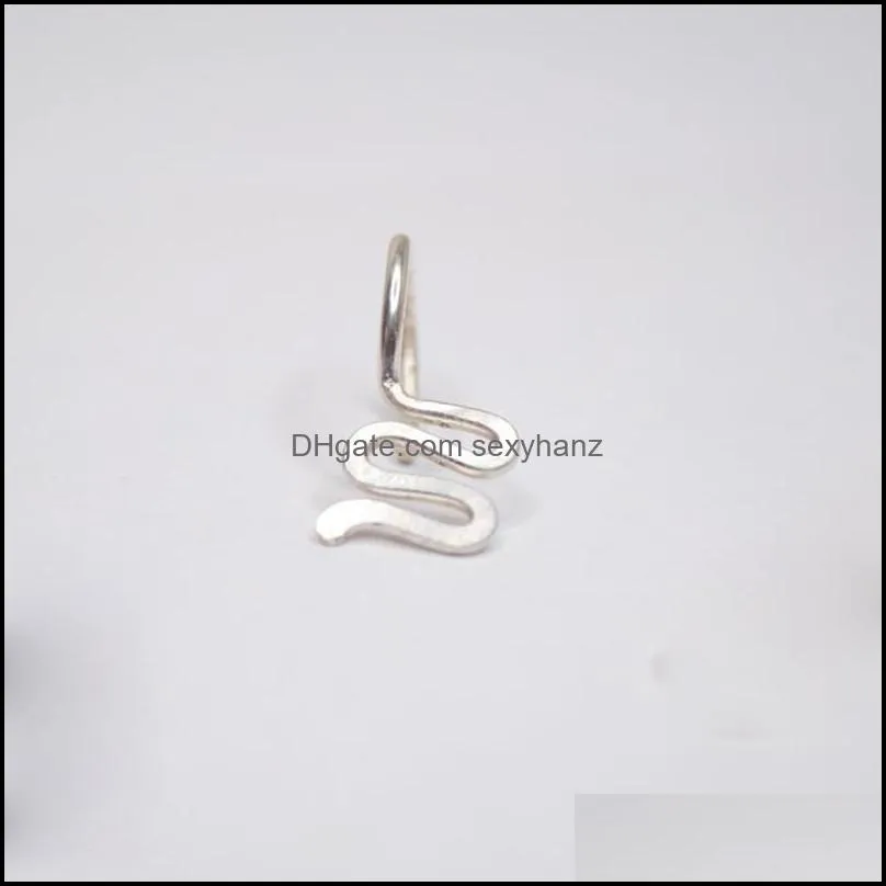 Other 925 Silver Fake Piercing Nose Ring Septum Hoop Handmade Gold Filled Faux Jewelry Custom Punk