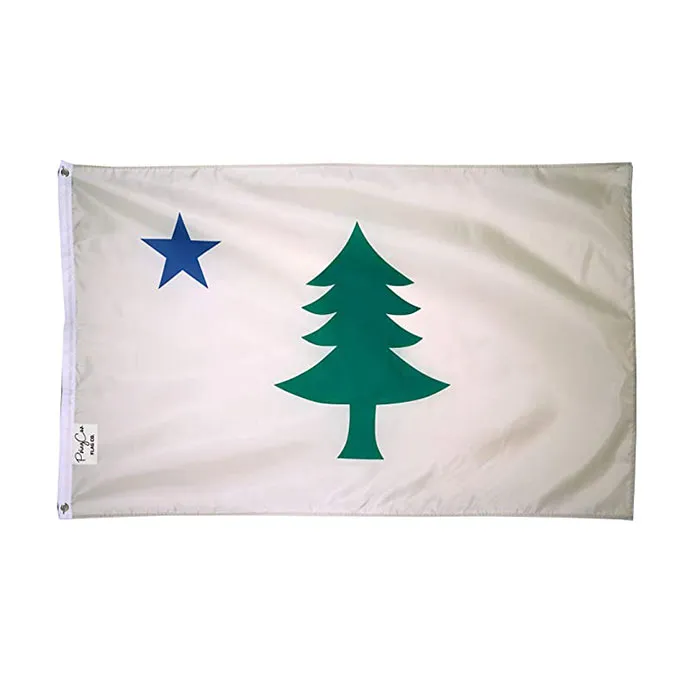 Bandeira do estado de Maine Flag Vivid Cor UV Fade Resistente Ao Ar Livre Decoração Decoração Dupla Costura 90x150cm Esportes Digital Print Wholese