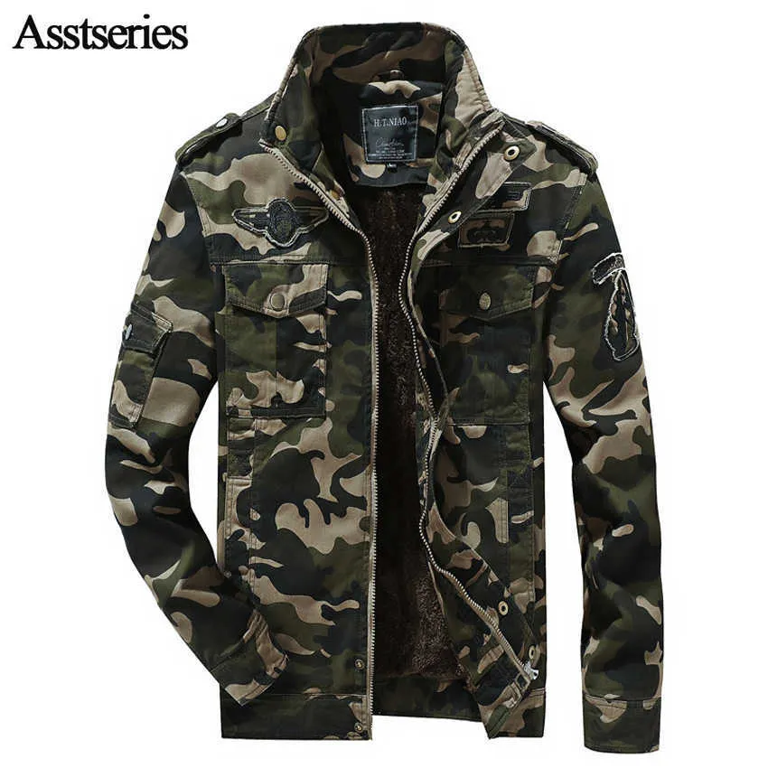 Veste tactique militaire Style Vêtements Jeans Homme Soldat Veste Hommes US Army Camouflage Veste épaisse Manteaux avec velours 120 X0710