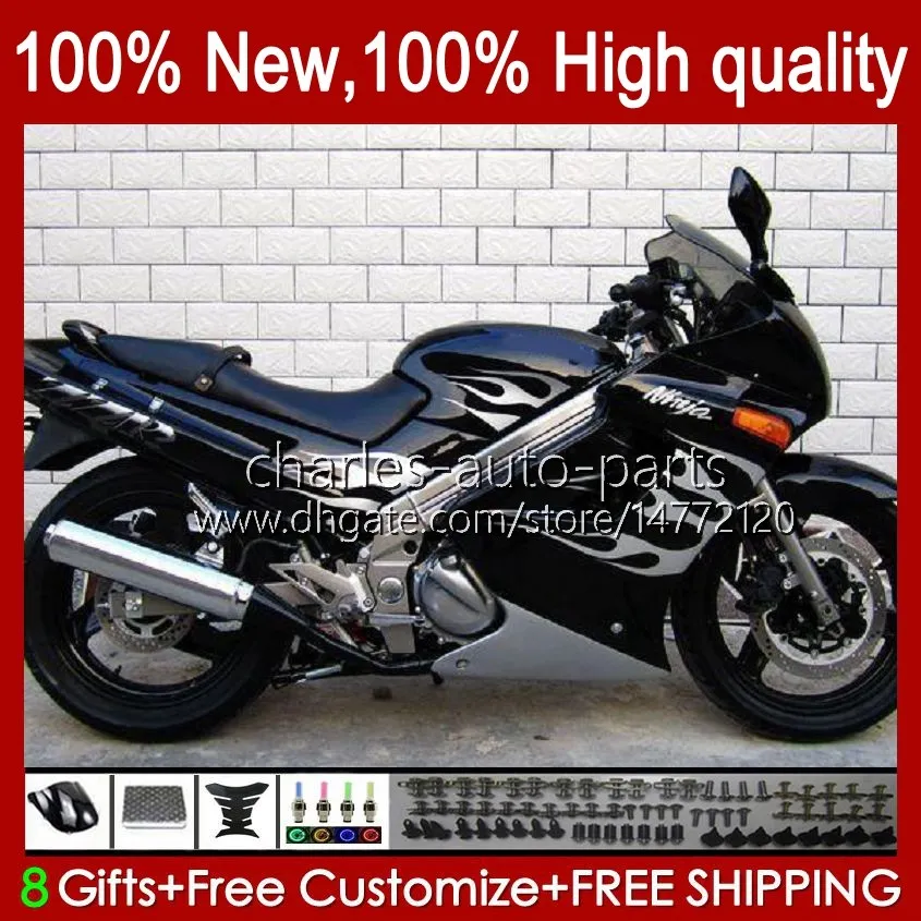 Kawasaki Ninja ZZR250 için Bodys ZZR-250 90 91 92 93 94 95 96 97 98 99 Karoser 54HC.14 ZZR 250 CC 1990 1991 1992 1993 1994 1995 1996 1997 1998 1999 OEM PERSASYONLARI Siyah Yeni Satış