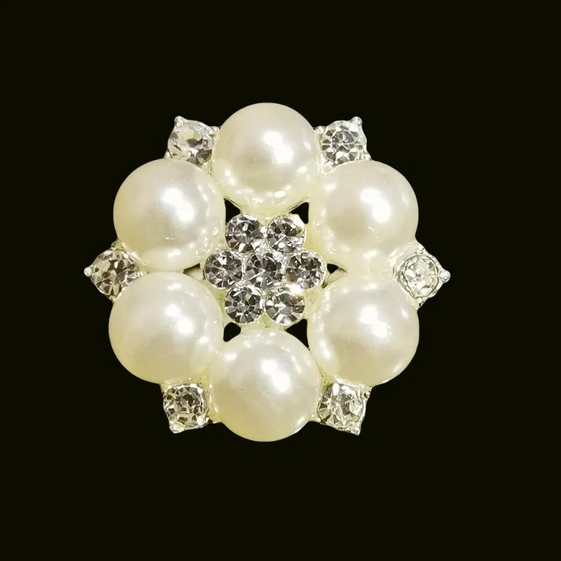 Pins, broscher Mode Smycken Vintage Silvery Brosch Pins Österrike Kristaller Imitation Pearl Flower för Kvinnor Bröllop Tillbehör Gåvor