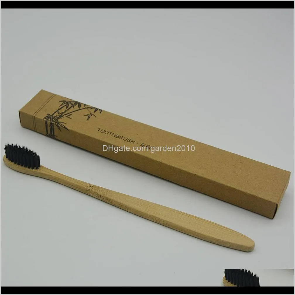 Badborstar svampar skrubber 5 färger mode ekovänlig tandborste mjuk nylon capitellum bambu handtag tandborstar för el cyfj6 qai7f