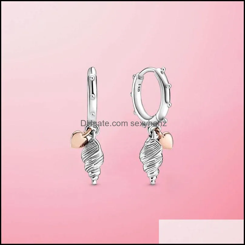 Hoop & Huggie 2021 Starfish Earrings 925 Sterling Silver Ocean Heart Conch Shell For Women Earings Original Fashion Jewelry