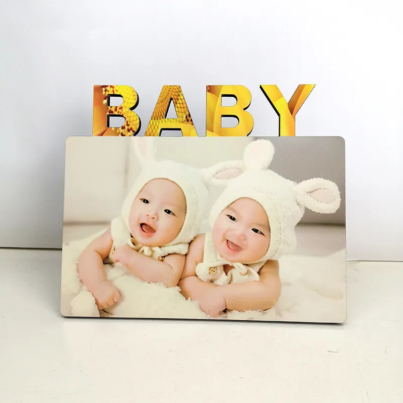 Sublimation Blank Photo Frame Ornaments DIY Heat Transfer Album Creativity Desktop Decoration Baby Birthday Full Moon Gift 180*150*5MM