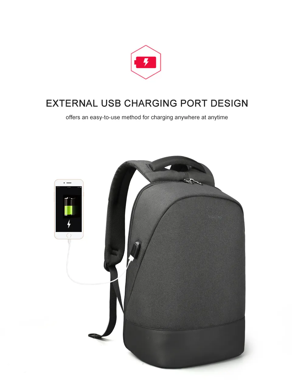 5.USB Charging Port backpack