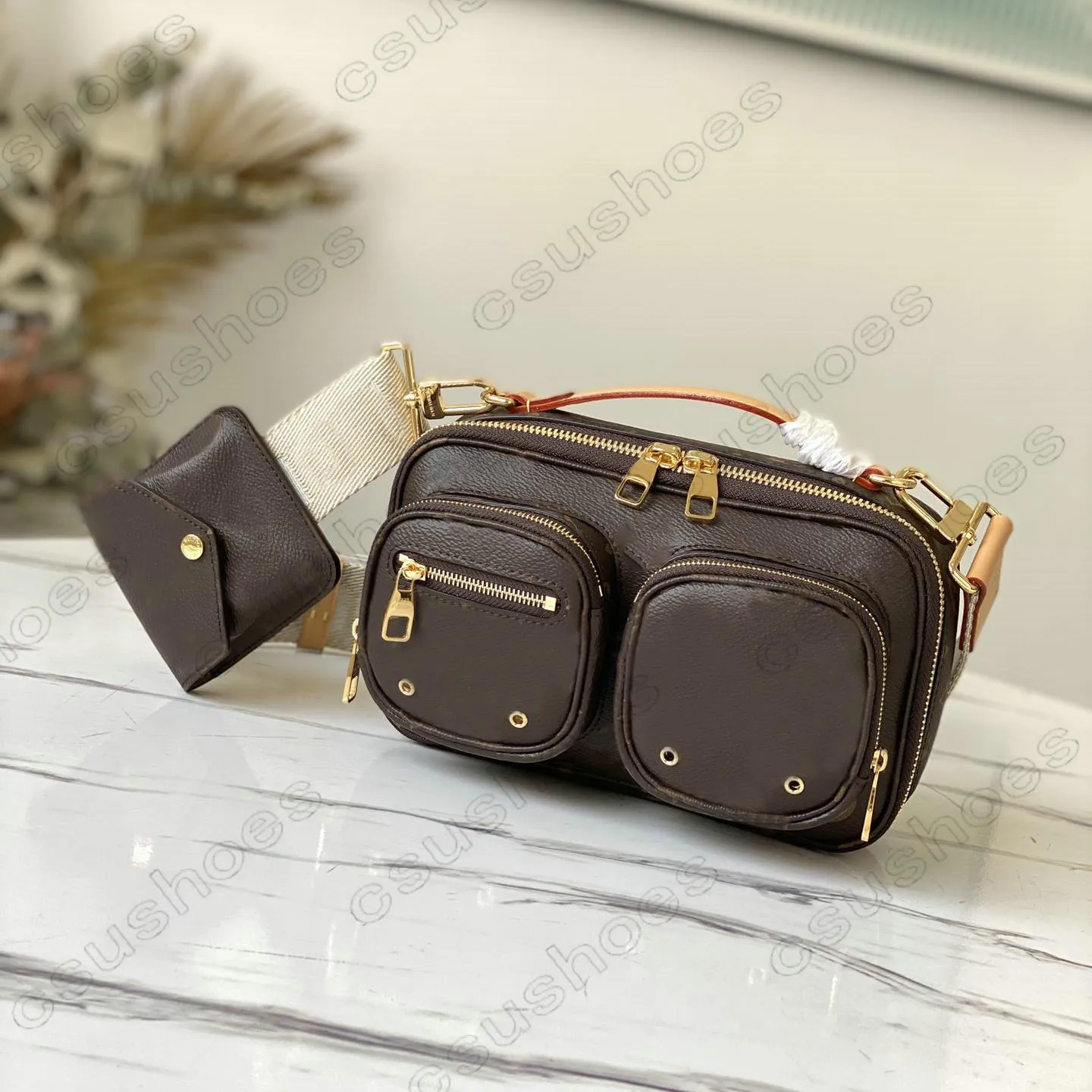 M80446 فائدة Crossbody Women Bag Bage Base Coin Canvas Natural Mini Clutch Counter Counter -zip closure M59244 M58652 M80450