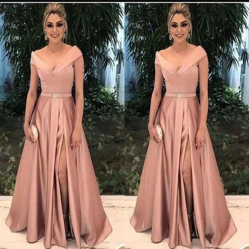 2021 Elegante Mutter der Braut-Kleider für Hochzeiten, Party-Kleider, A-Linie, Satin-Falten, formelle Patin, Bräutigam, langes Kleid