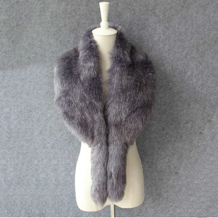 Womens Faux Fur Collar Scarf Warm (11)