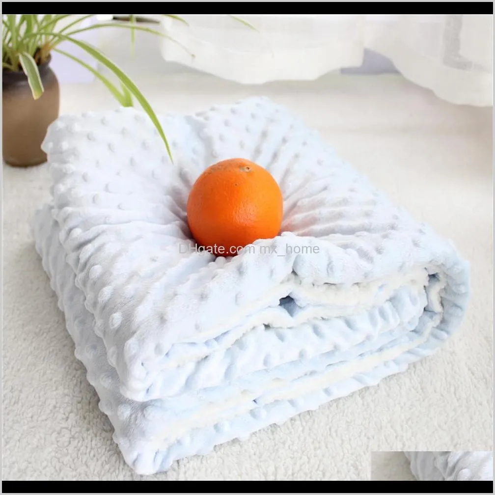 minky dot sherpa fleece double layers baby blanket newborn receiving blanket kids quilt soft winter plush newborn baby swaddle 201106