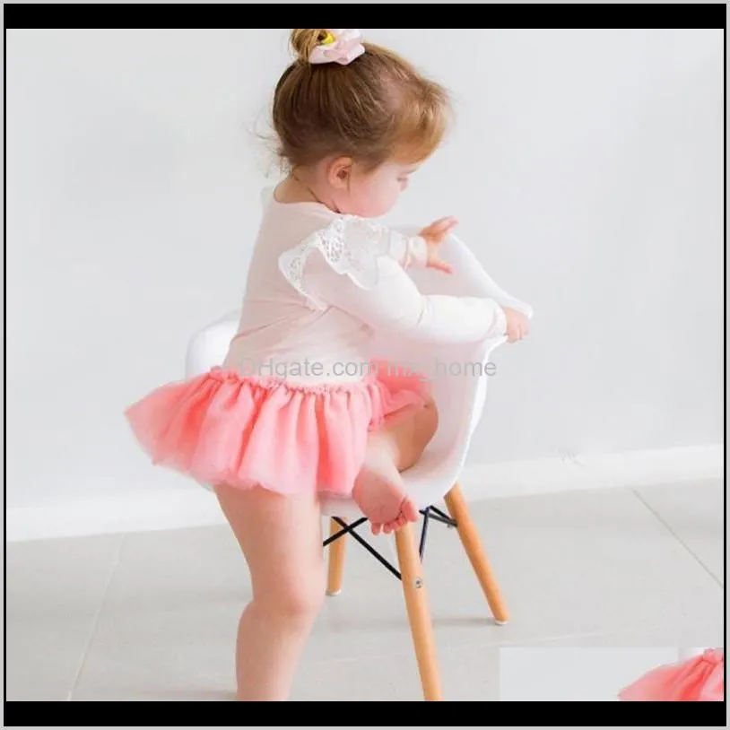 infant girls solid rompers 3 design spring long sleeve cotton solid lace mesh jumpsuit kids onesies girls outfits 0-3t